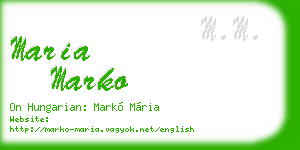 maria marko business card
